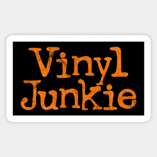 Vinyl Junkie ----- Vintage Look Design Sticker